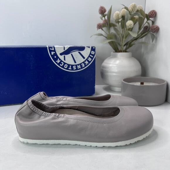 Birkenstock Celina Leather Slip On Grey 1004671 Women’s 5/EU 36 NWB FLAW Regular - Picture 3 of 13